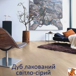 Доска дуба светло-серого лакированного